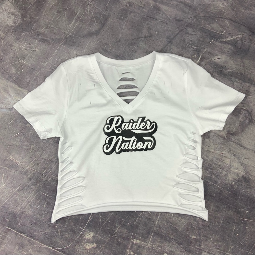 Handmade Las Vegas Raider Football Team Crop Top Shirt, Vegas Outfit, LV Fan